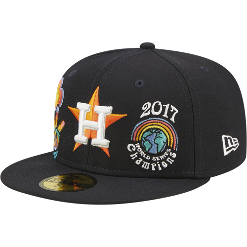 

New Era Mens Houston Astros New Era Rockets 5950 Groovy Fitted Hat - Mens Navy Size 7