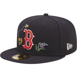 Men's - New Era Red Sox 5950 Watercolor Floral Fitted Hat - Navy/Red