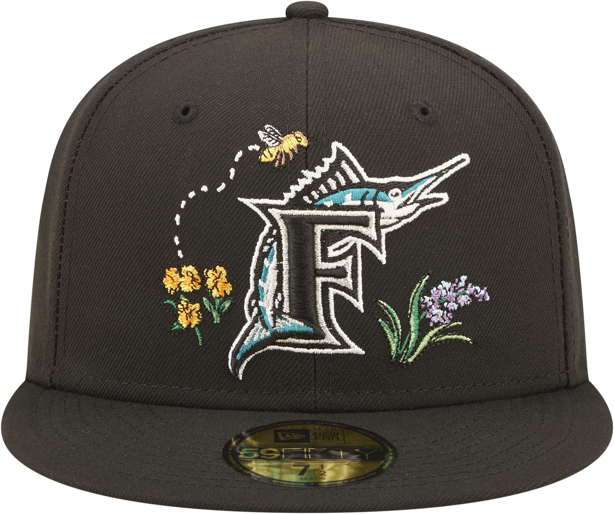 New Era Marlins 5950 Watercolor Floral Fitted Hat