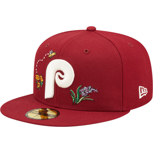 

New Era Mens Philadelphia Phillies New Era Phillies 5950 Watercolor Floral Fitted Hat - Mens Maroon/White Size 7