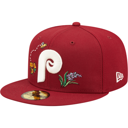 Philadelphia Phillies COOP FLORAL WATERCOLORS Burgundy Fitted Hat