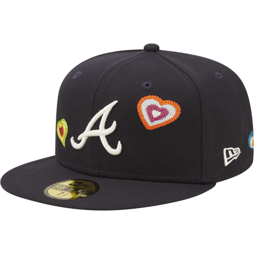 

New Era Mens Miami Marlins New Era Braves 5950 Chain Heart Fitted Hat - Mens Navy/White Size 7