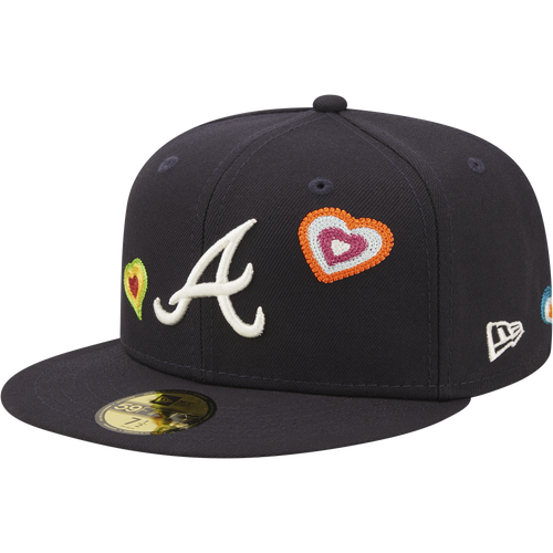

New Era Mens New Era Braves 5950 Chain Heart Fitted Hat - Mens Navy/White Size 7