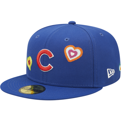 

New Era Mens Chicago Cubs New Era Cubs 5950 Chain Heart Fitted Hat - Mens Red/Blue Size 7