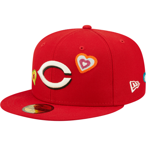 

New Era Mens Cincinnati Reds New Era Reds 5950 Chain Heart Hat - Mens Red/White Size 7
