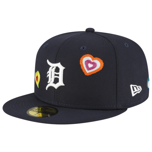 

New Era Mens Miami Marlins New Era Tigers 5950 Chain Heart Hat - Mens Navy/White Size 7