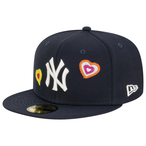 

New Era Mens New Era Yankees 5950 Chain Heart Fitted Hat - Mens White/Navy Size 7
