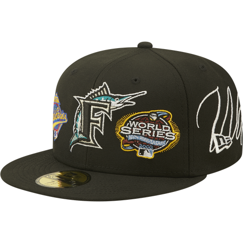 

New Era Mens Miami Marlins New Era Marlins 5950 Historic Champ Fitted Hat - Mens Black/Teal Size 7