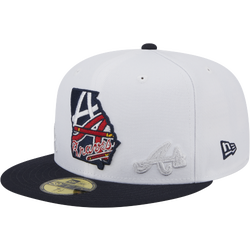 Men's - New Era Braves 5950 State E1 - White/Navy