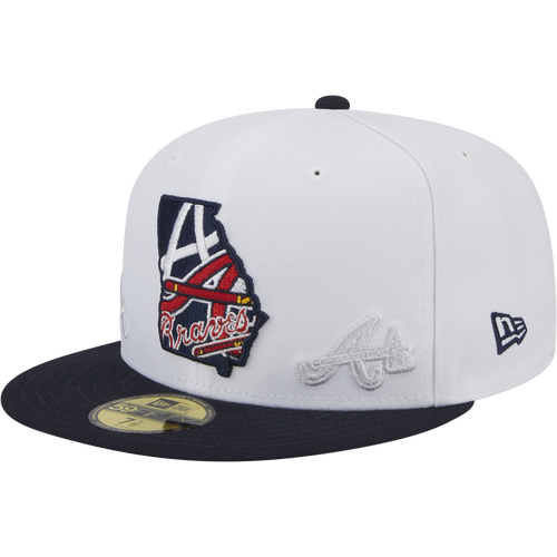 

New Era Mens Atlanta Braves New Era Braves 5950 State E1 - Mens Navy/White Size 7