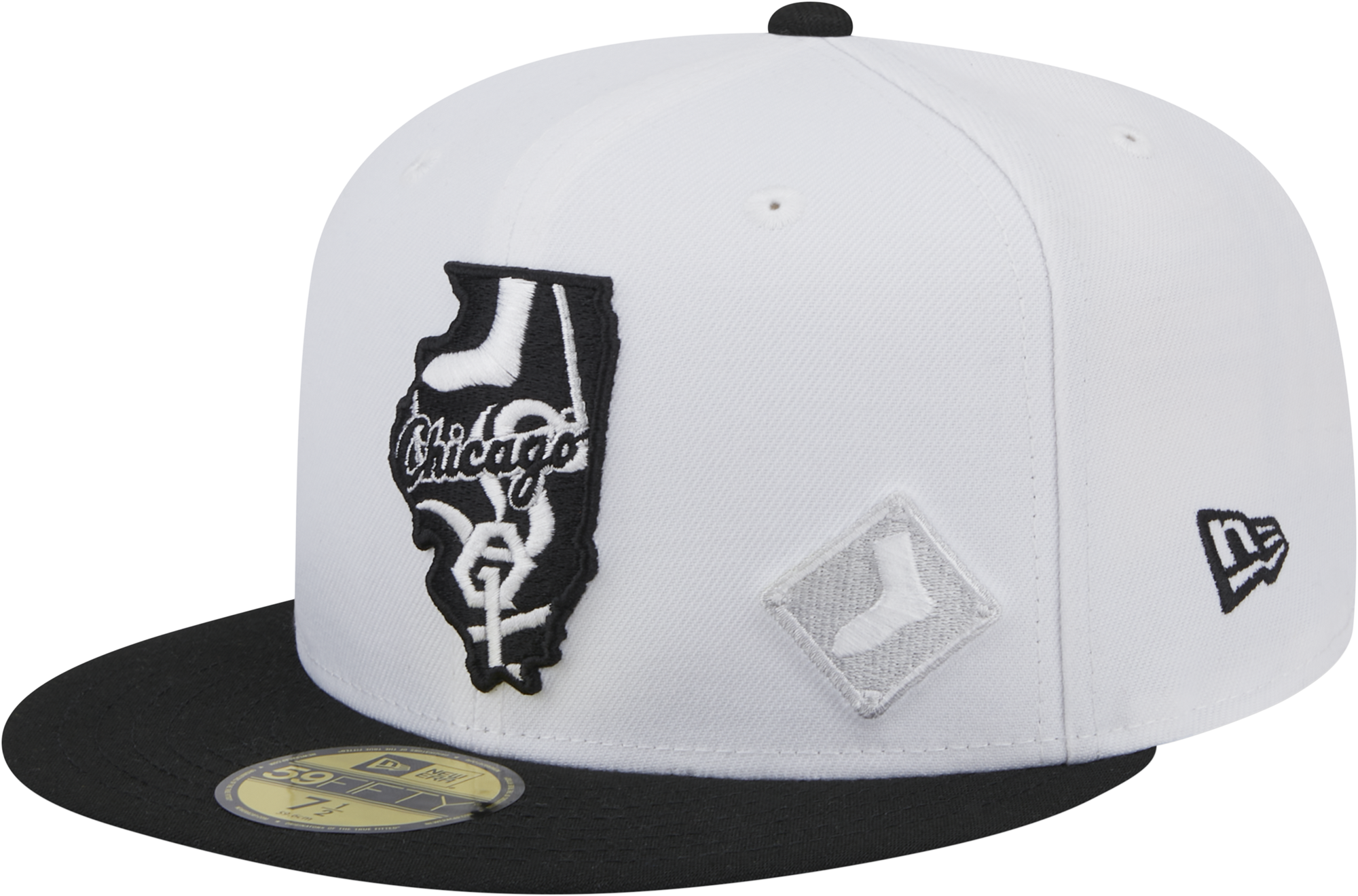 Chicago White Sox CROWN CHAMPS Black Fitted Hat by New Era