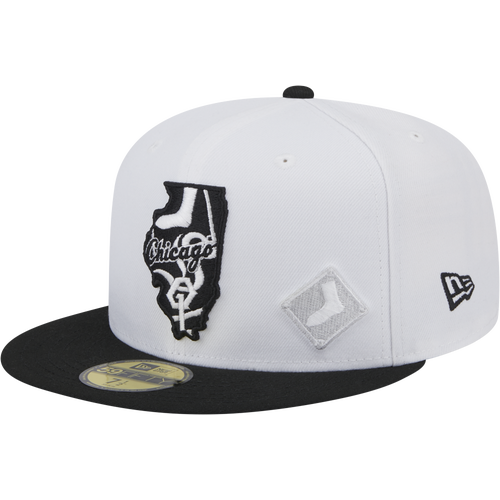 

New Era Mens New Era White Sox 5950 State E1 - Mens White/Black Size 7