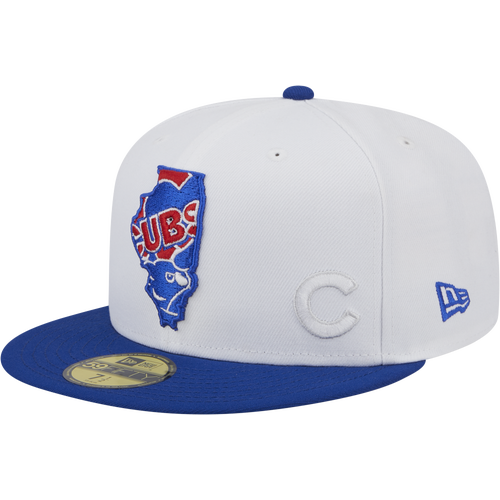 

New Era Mens Chicago Cubs New Era Cubs 5950 State E1 - Mens White/Blue Size 7