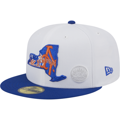 

New Era Mens New York Mets New Era Mets 5950 State E1 - Mens White/Blue Size 7
