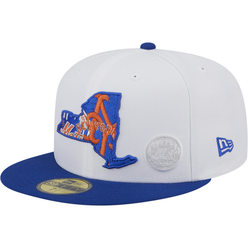 

New Era Mens New Era Mets 5950 State E1 - Mens White/Blue Size 7