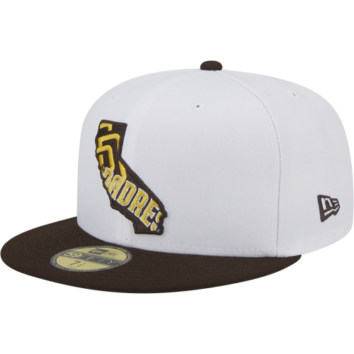 

New Era Mens San Diego Padres New Era Padres 5950 State E1 - Mens White/Brown Size 7