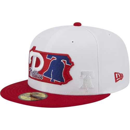

New Era Mens New Era Phillies 5950 State E1 - Mens White/Navy Size 7