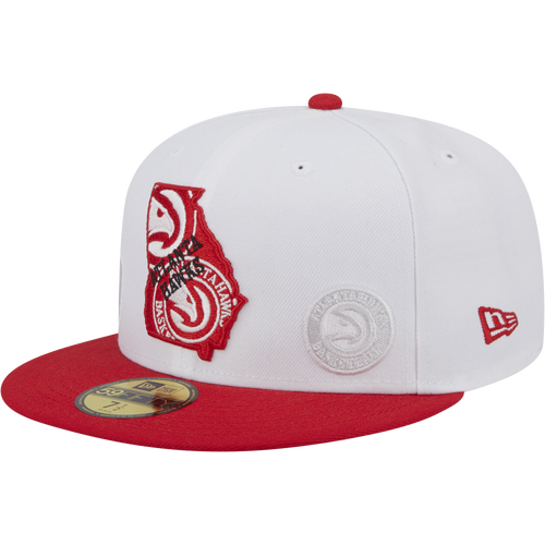 

New Era Mens Atlanta Hawks New Era Hawks 5950 State E1 - Mens White/Red Size 7