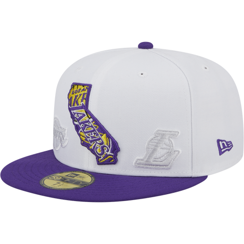 

New Era Mens Los Angeles Lakers New Era Lakers 5950 State E1 - Mens White/Purple Size 7