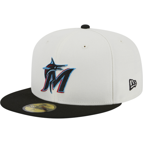

New Era Mens New Era Marlins 5950 Retro E1 - Mens Beige/Black Size 8
