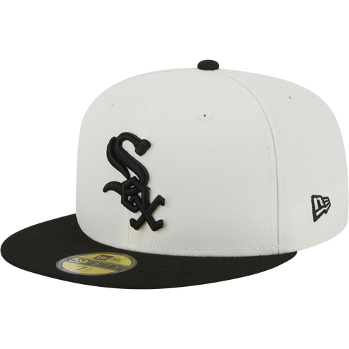 

New Era Mens Chicago White Sox New Era White Sox 5950 Retro Fitted Cap - Mens White/Black Size 7