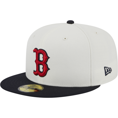 

New Era Mens Boston Red Sox New Era Red Sox 5950 Retro Fitted Cap - Mens White/Navy Size 7