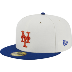 Men's - New Era Mets 5950 Retro Fitted Cap - White/Blue