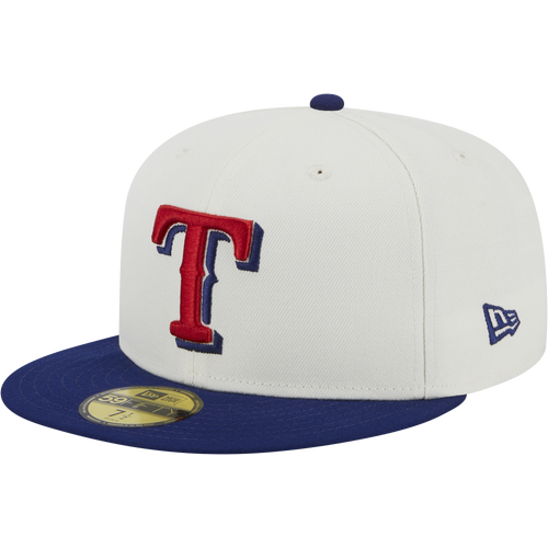 

New Era Mens New Era Rangers 5950 Retro E1 - Mens Beige/Navy Size 7