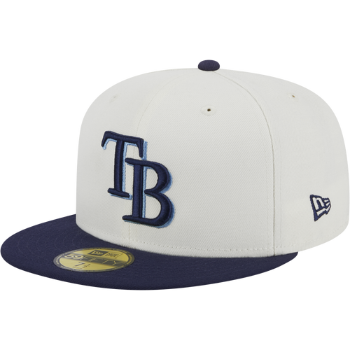 

New Era Mens Tampa Bay Rays New Era Rays 5950 Retro Fitted Cap - Mens White/Navy Size 7