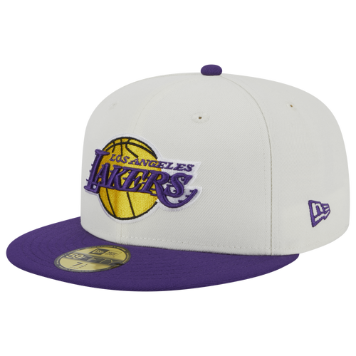 

New Era Mens Los Angeles Lakers New Era Lakers 5950 Retro E1 - Mens Beige/Purple Size 7