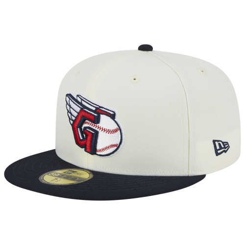 

New Era Mens Cleveland Guardians New Era Guardians 5950 Retro Fitted Cap - Mens White/Navy Size 7