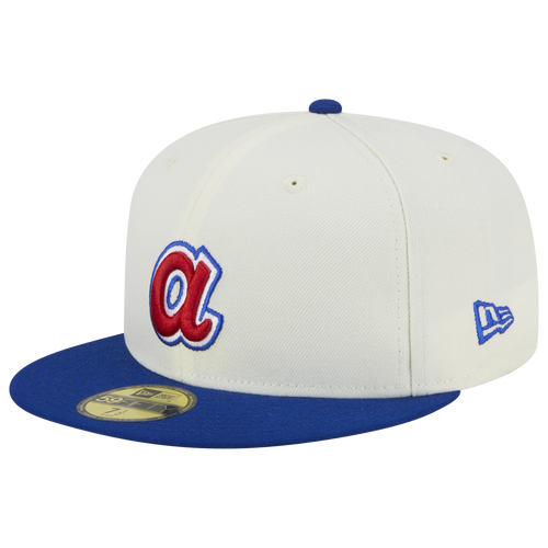 

New Era Mens Atlanta Braves New Era Braves 5950 Retro E1 - Mens Blue/Beige Size 8