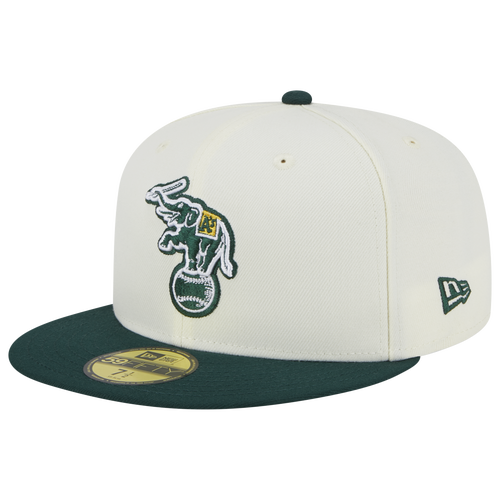 

New Era Mens Oakland Athletics New Era As 5950 Retro E1 - Mens Beige/Green Size 7