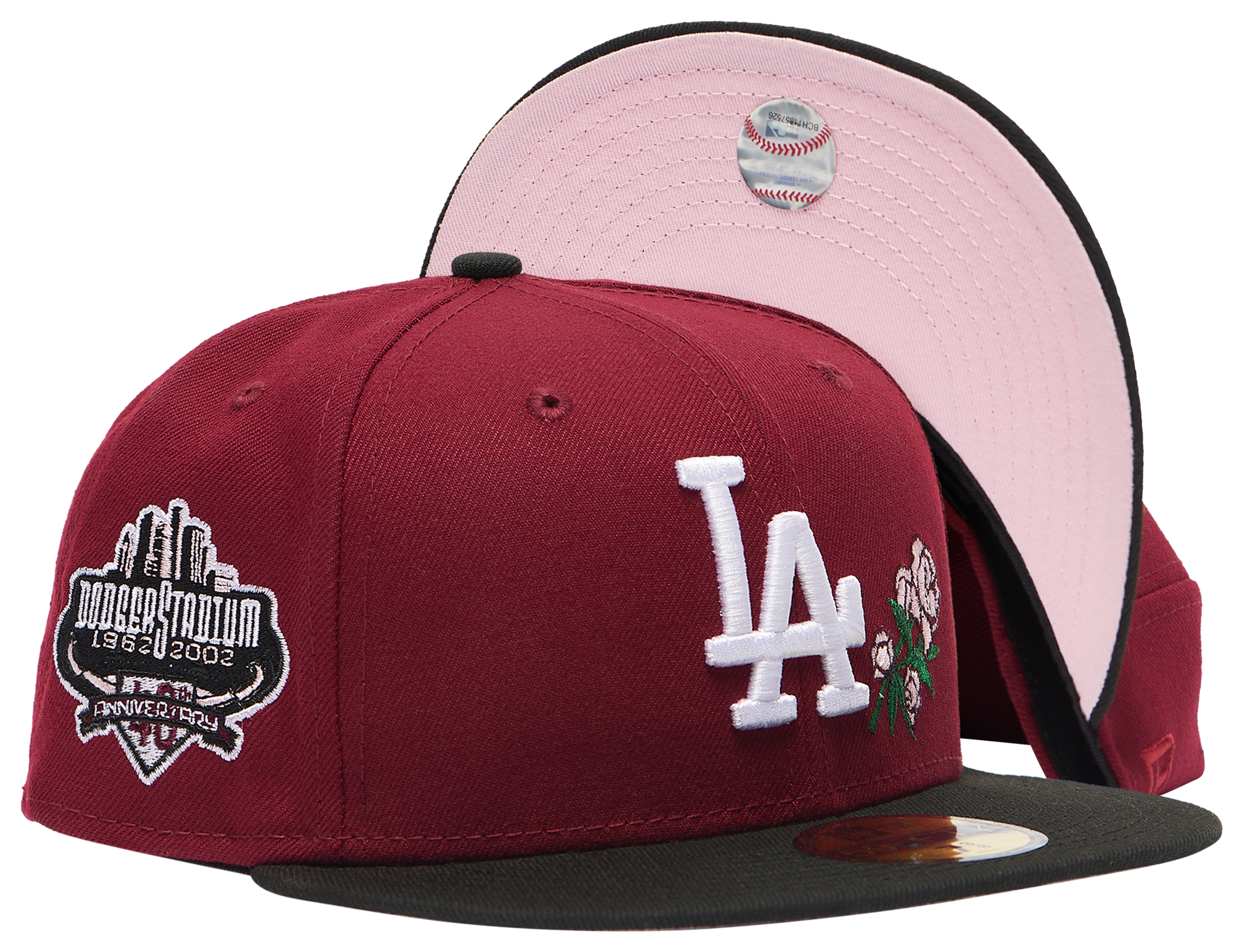 New Era Dodgers Two Tone Side Patch Rose Fitted Cap