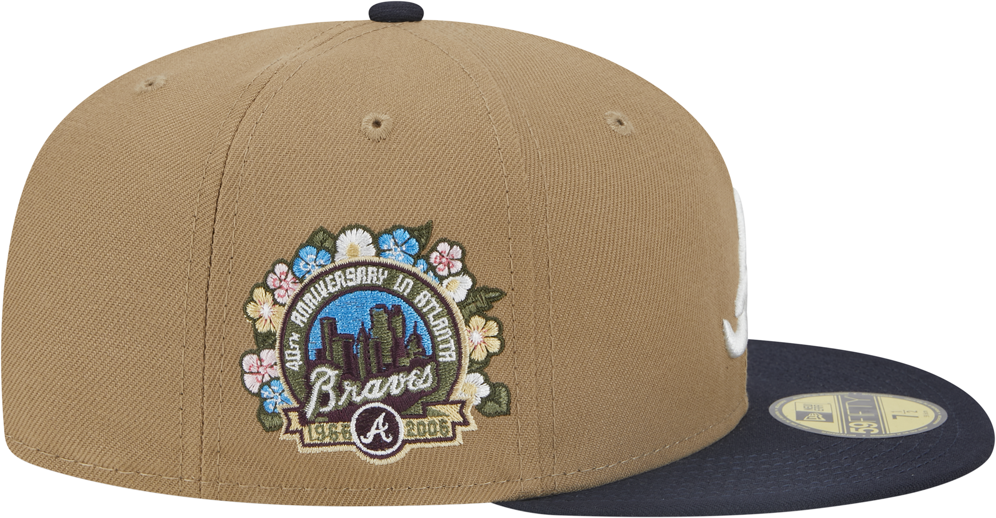 New Era Braves Botanical 2T Side Patch Fitted Cap