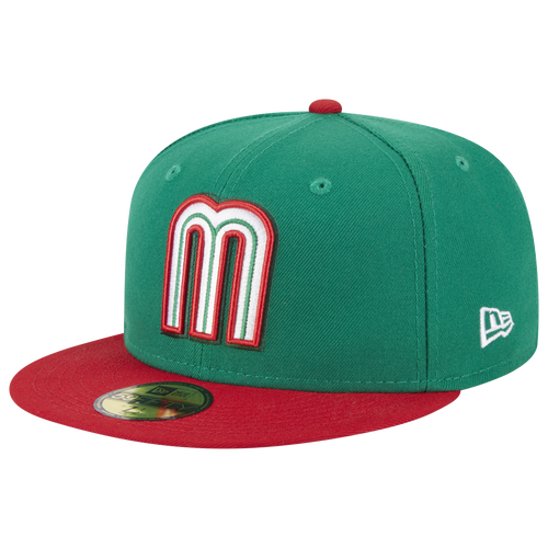

New Era Mens New Era Mexico WBC Fitted Hat - Mens Green/Red Size 7
