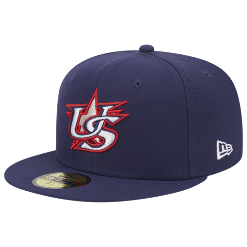 

New Era Mens New Era USA WBC Fitted Hat - Mens White/Navy Size 7