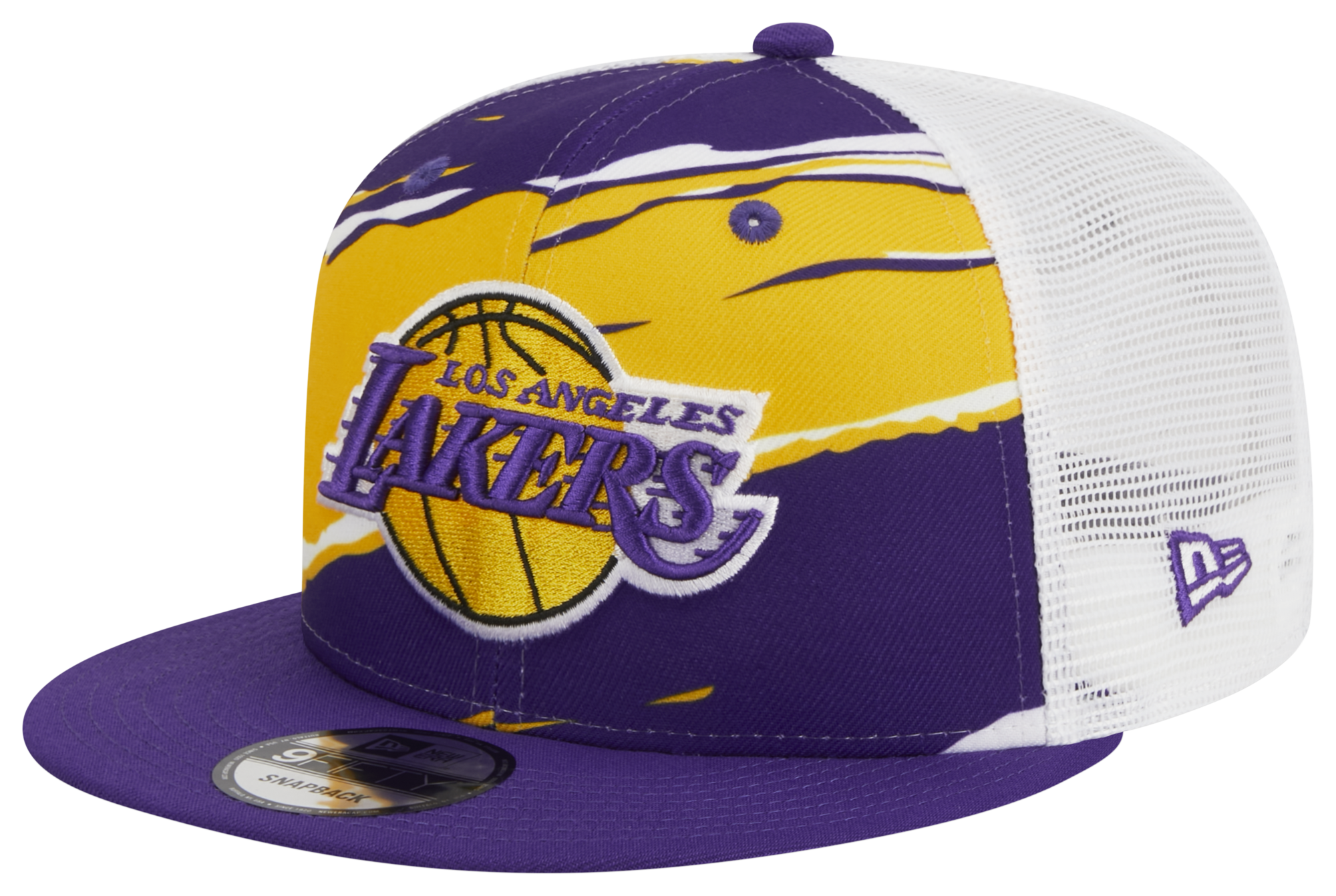 New Era Lakers A Frame Tear Trucker Snapback Cap