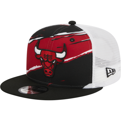 Shop New Era Mens Chicago Bulls  Bulls A Frame Tear Trucker Snapback Cap In Black/red