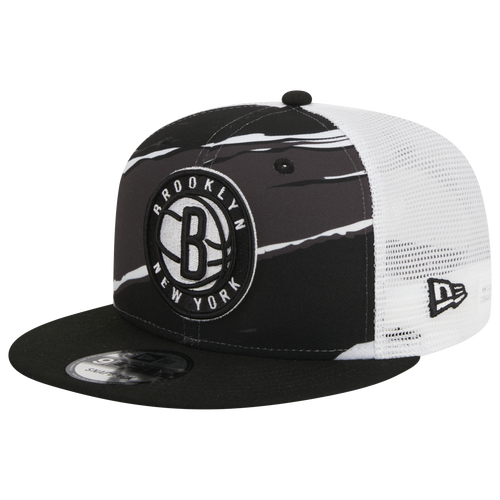 New Era Mens Brooklyn Nets  Nets A Frame Tear Trucker Snapback Cap In Black/gray