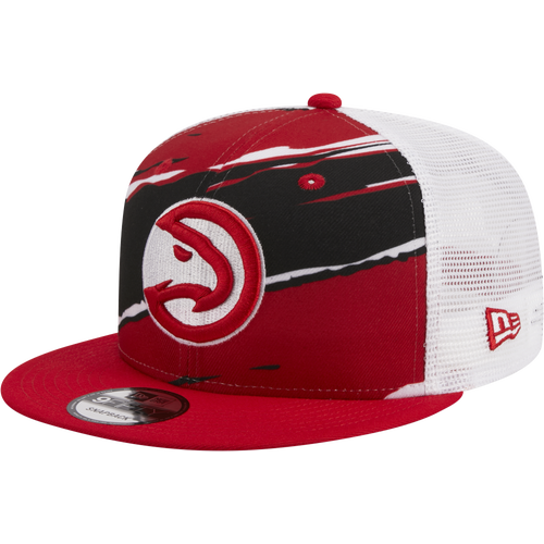 New Era Mens Atlanta Hawks  Hawks A Frame Tear Trucker Snapback Cap In Red/black