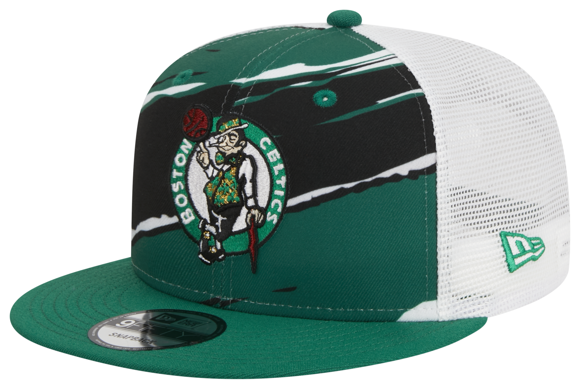 New Era Celtics A Frame Tear Trucker Snapback Cap