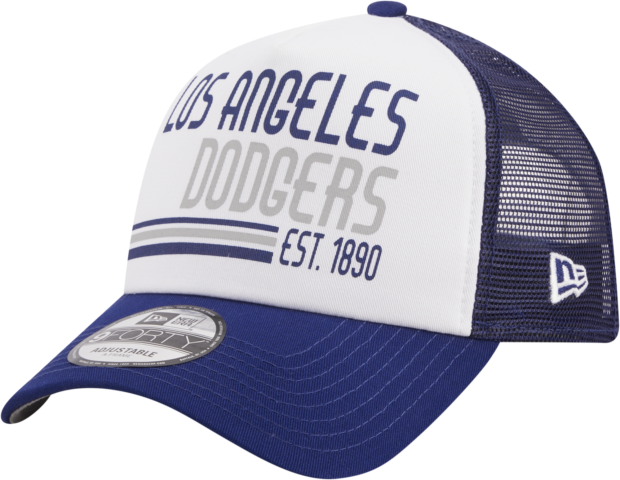 New Era Dodgers A Frame Stacked Trucker Cap