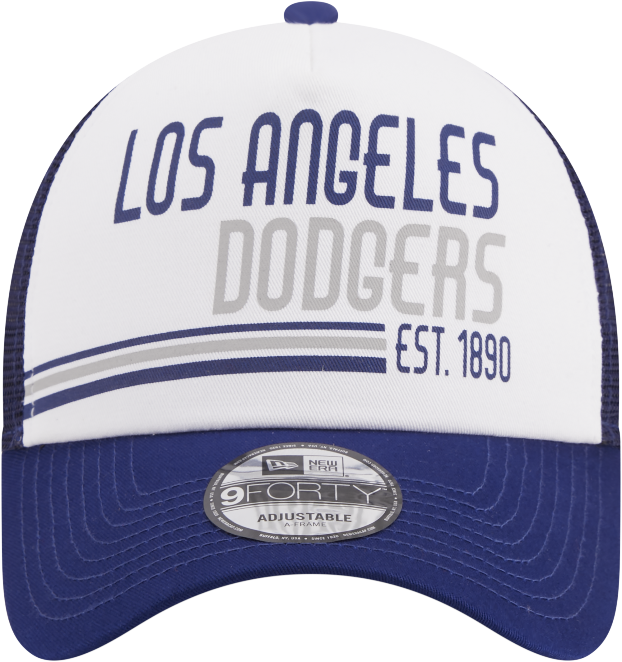 New Era Dodgers A Frame Stacked Trucker Cap