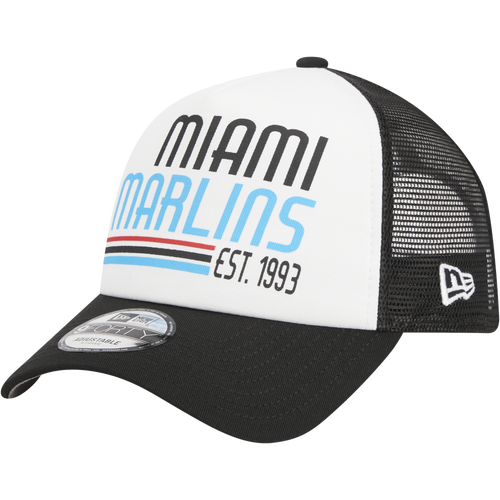 

Miami Marlins New Era Marlins A Frame Stacked Trucker Cap - Mens White/Black Size One Size