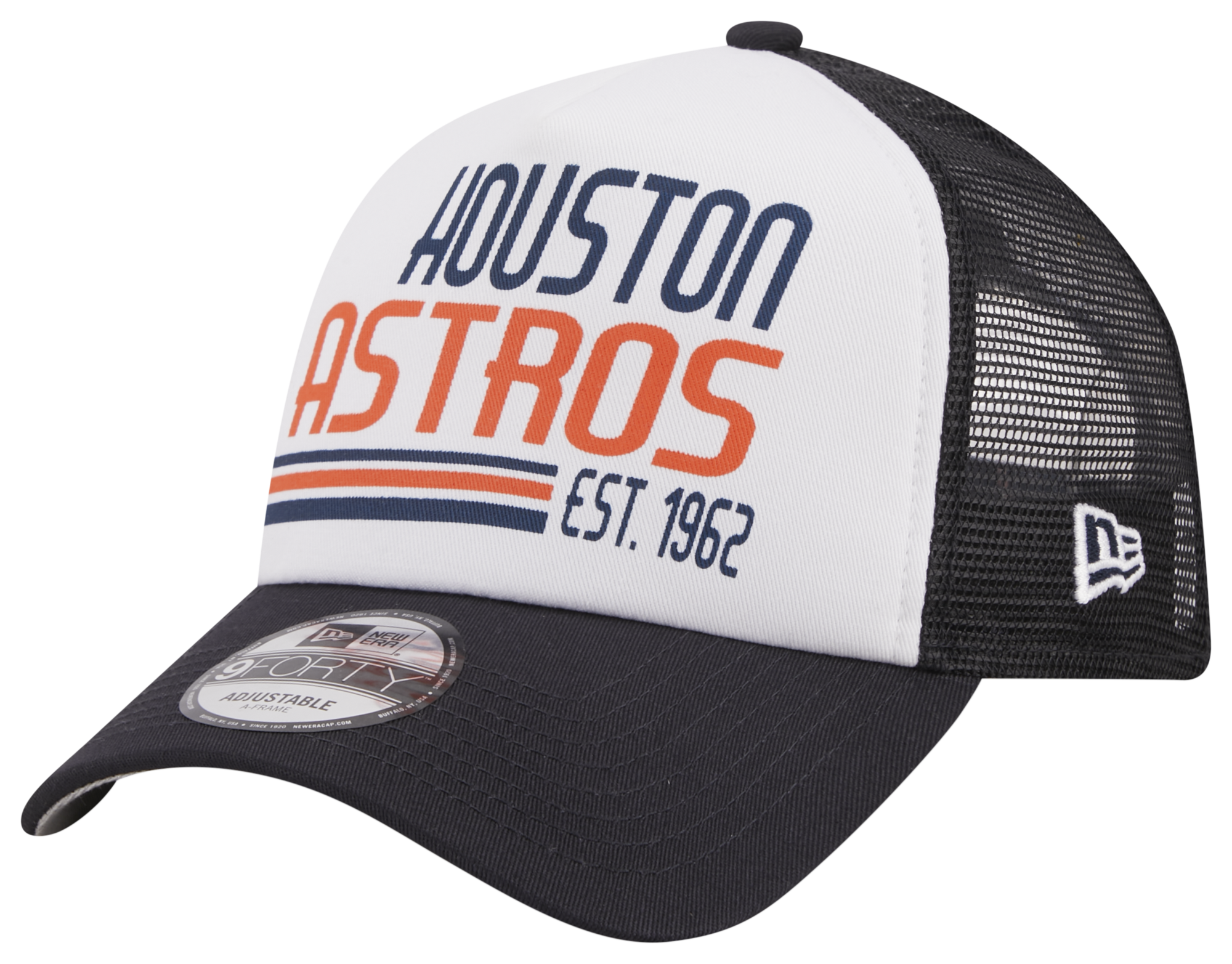 New Era Astros A Frame Stacked Trucker Cap