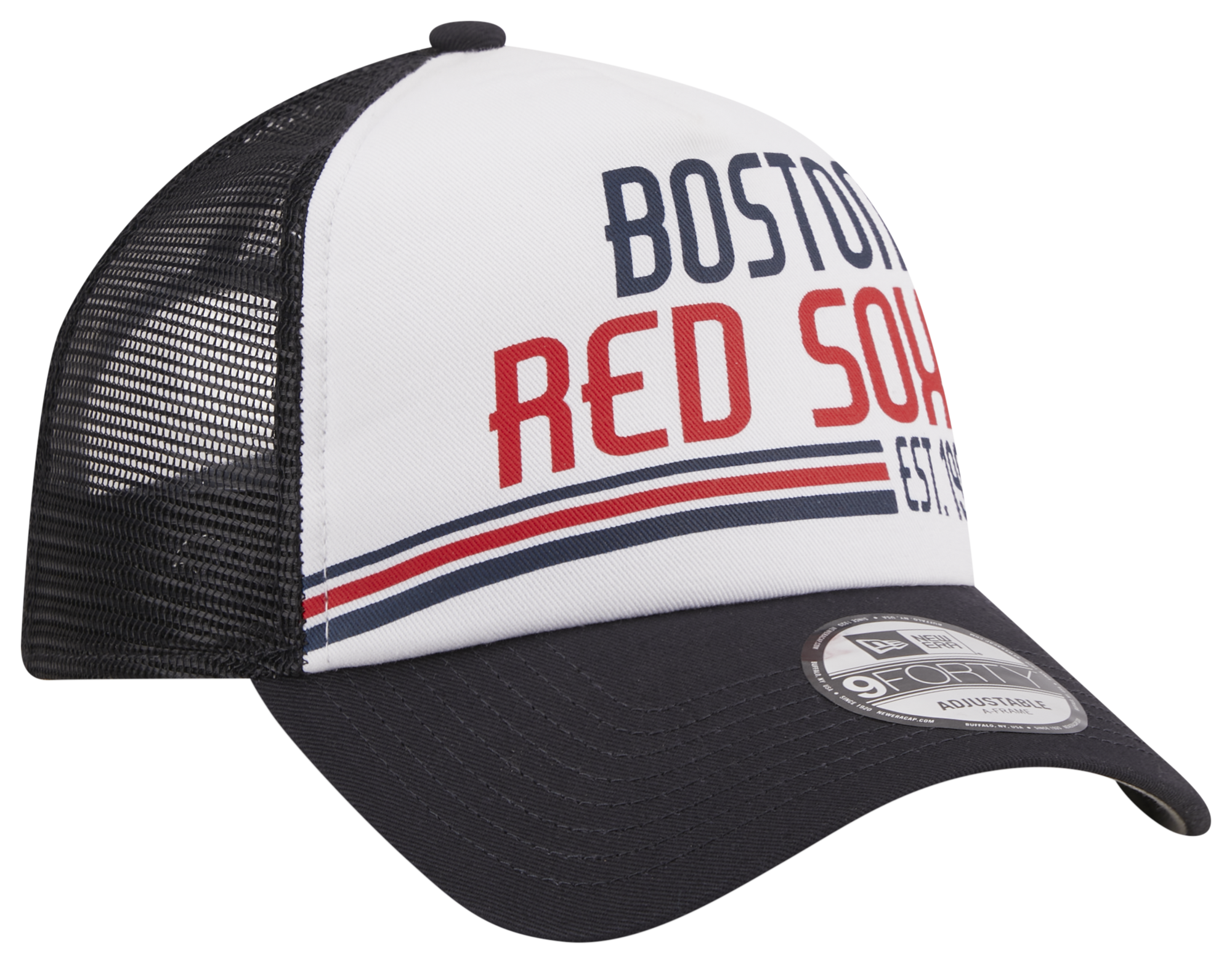 New Era Red Sox A Frame Stacked Trucker Cap