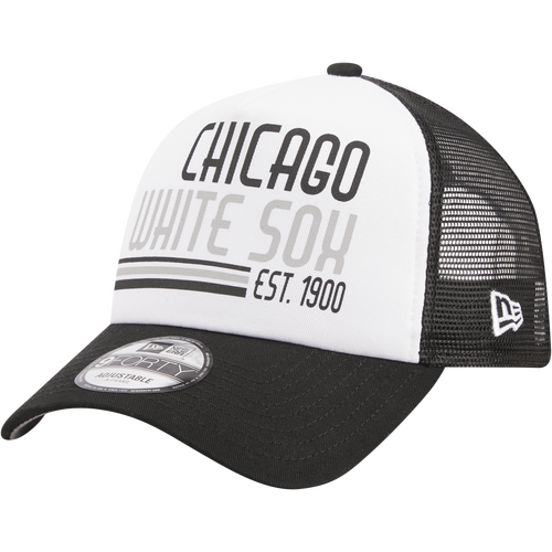 

New Era Mens Chicago White Sox New Era White Sox A Frame Stacked Trucker Cap - Mens White/Black Size One Size