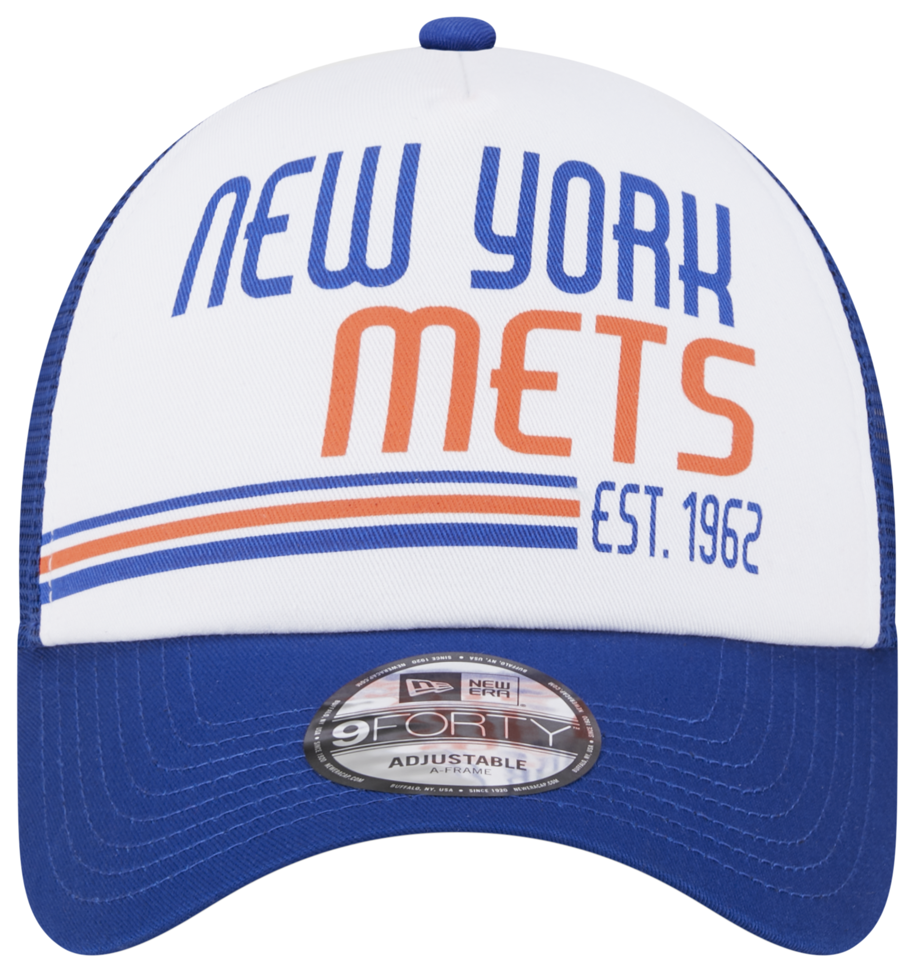 New Era Mets A Frame Stacked Trucker Cap