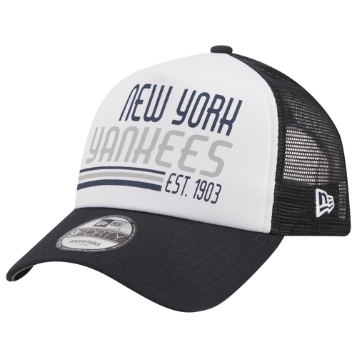 

New Era Mens New York Yankees New Era Yankees A Frame Stacked Trucker Cap - Mens Navy/White Size One Size